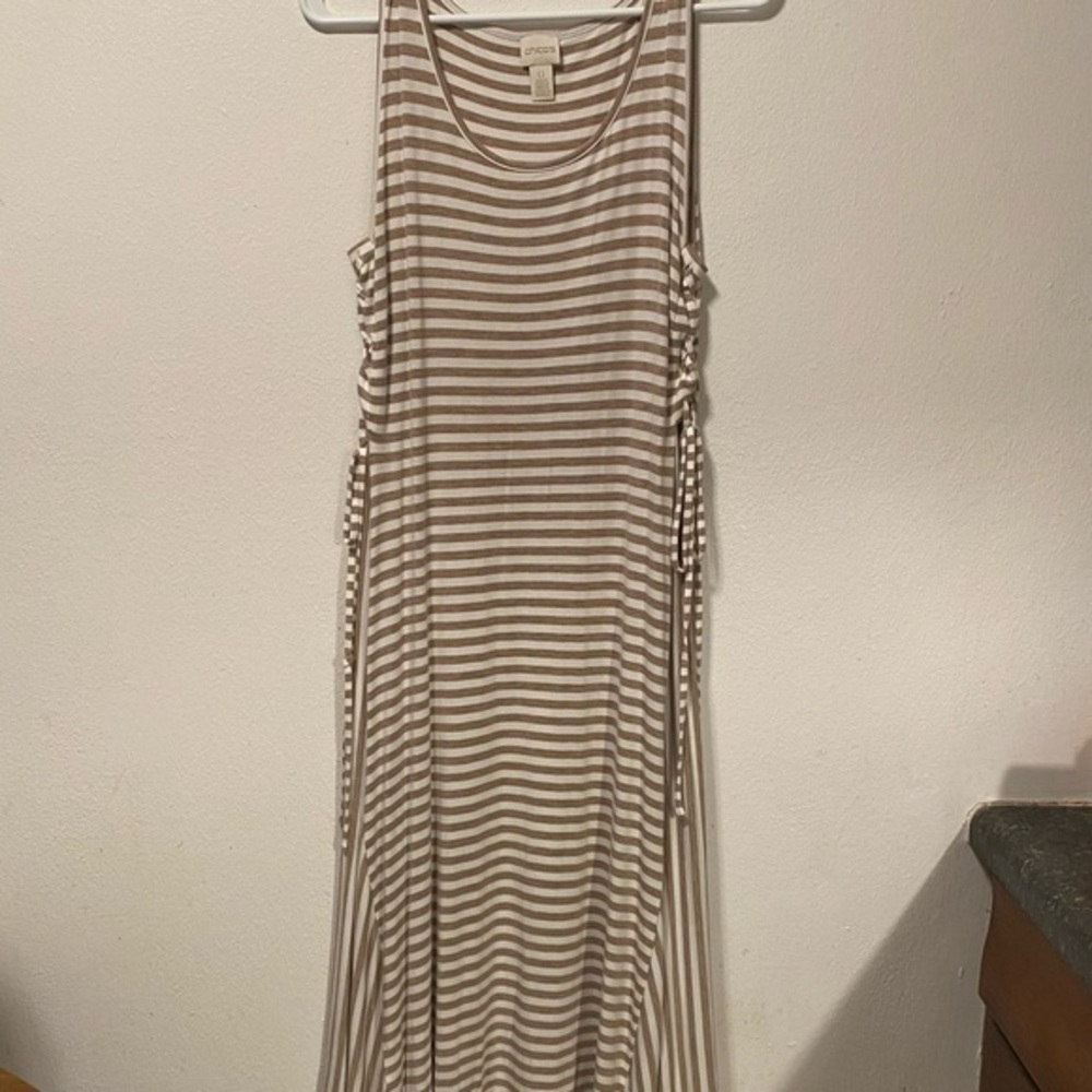 Chico’s Maxi Dress Women’s Sleeveless Size 0 Small Pull Over Striped